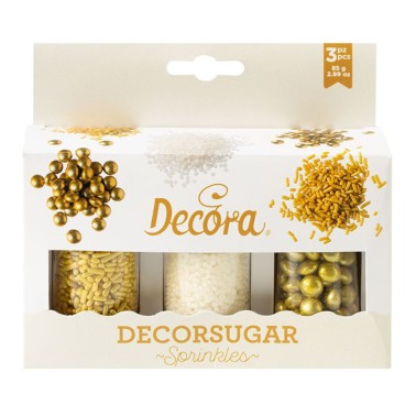 Set sprinkles Decor Mix bianco e oro 85g Decora
