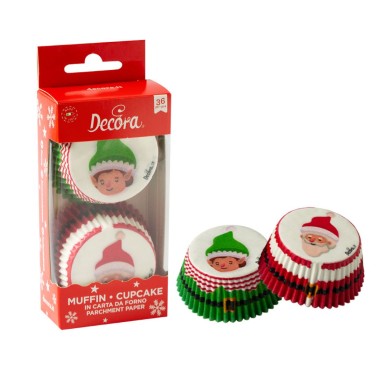 Cupcake pirottini Santa Claus and Elf Decora 36 pieces