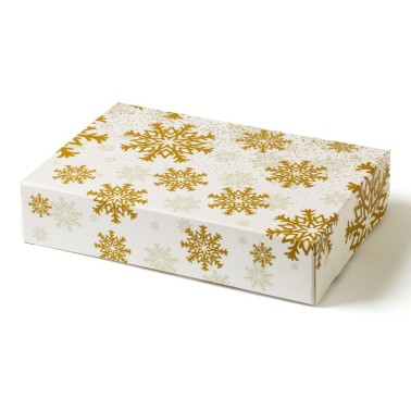 Christmas cake box 23,5x16x5h cm snowflakes Decora