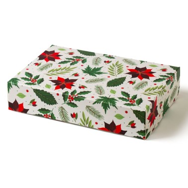 Scatola per dolci natalizi Mix Natale bianca 23,5x16x5h cm Decora