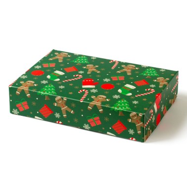 Box for Christmas Sweets Mix Christmas Green 23.5x16x5h cm Decora