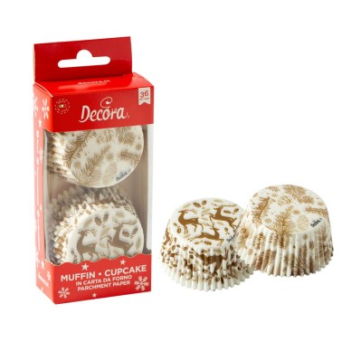 Pirottini cupcake Elegant Christmas Decora 36 pezzi