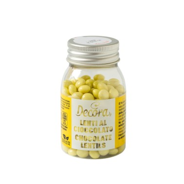Mini lenti di cioccolato al latte GIALLO 80g Decora