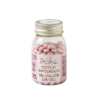 Mini lenti di cioccolato al latte ROSA 80g Decora