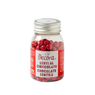 Mini lenti di cioccolato al latte ROSSO 80g Decora