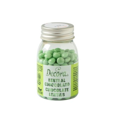 Mini lenti di cioccolato al latte VERDE 80g Decora