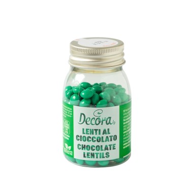 Mini lenti di cioccolato al latte VERDE FOGLIA 80g Decora