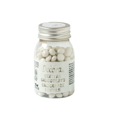 Mini lenti di cioccolato al latte BIANCHE 80g Decora