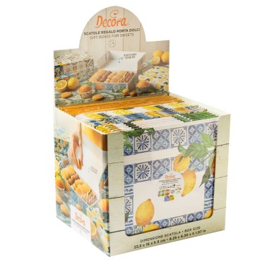 Set 24 scatole per dolci Amalfi 23,5x16x5h cm 4 disegni