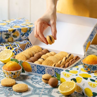 Définir 24 boîtes pour les desserts Amalfi 23.5x16x5H CM 4 Designs