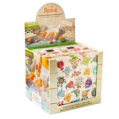 Set of 24 boxes for sweets 23.5x16x5h cm 8 designs