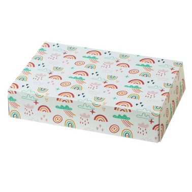 Scatola per dolci Party Arcobaleno 23,5x16x5h cm