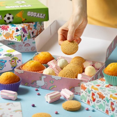 Scatola per dolci Party Arcobaleno 23,5x16x5h cm