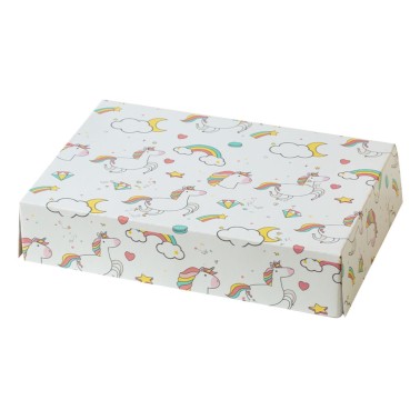 Scatola per dolci Party Unicorno 23,5x16x5h cm