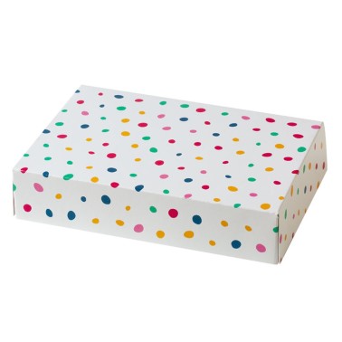Scatola per dolci Design a pois 23,5x16x5h cm