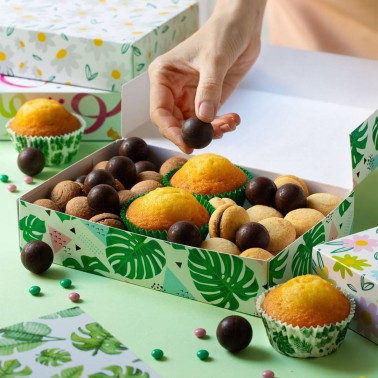 Scatola per dolci Design a pois 23,5x16x5h cm