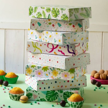 Scatola per dolci Design a pois 23,5x16x5h cm