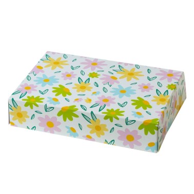 Scatola per dolci Design fiori colorati 23,5x16x5h cm
