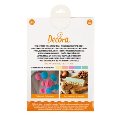 10 fogli di Wafer paper colori misti formato A4