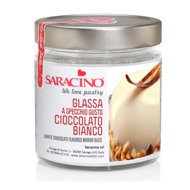 Glaçure à miroir avec goût au chocolat blanc 350 g Saracino