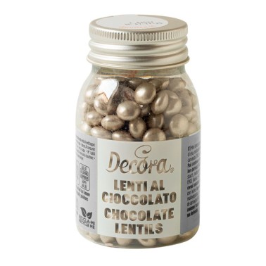Mini lenti di cioccolato al latte ARGENTO 80g Decora