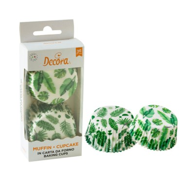 Tropické listy Cupcake Pirottini Decora 36 kusů
