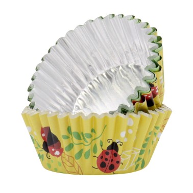 Pirottini per cupcake Coccinelle 30 pezzi linea aluminio 