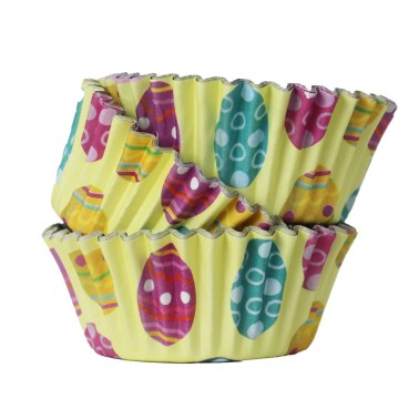 Pirottini per cupcake Uova di Pasqua 30 pezzi linea alluminio 