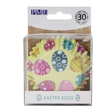 Pirottini per cupcake Uova di Pasqua 30 pezzi linea alluminio 