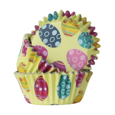 Pirottini per cupcake Uova di Pasqua 30 pezzi linea alluminio 