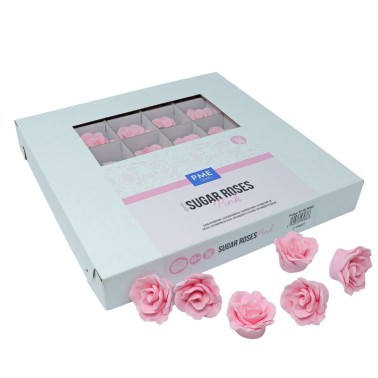 Set 36 rose di zucchero artigianali rosa PME