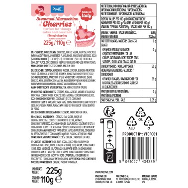 Cerises rouges entières Scyropate avec Maraschino avec tige