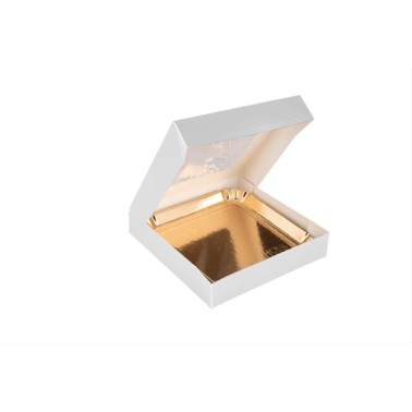 Scatola per biscotti e dolcetti 25 x 25 x 6 cm con finestra