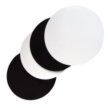 Sottotorta rigido bordo liscio 16 cm bianco nero