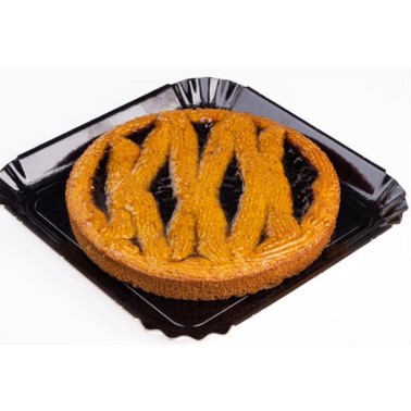 Vassoio alimentare per pasticceria quadrato nero 28x28 cm