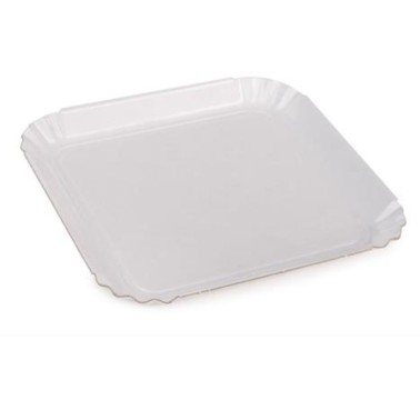 Vassoio alimentare per pasticceria quadrato bianco 20x20 cm