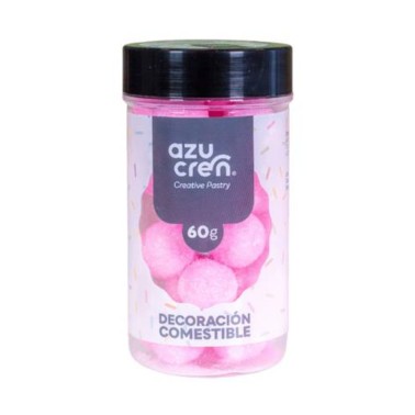 Maxi perle di zucchero glitterate rosa 60g