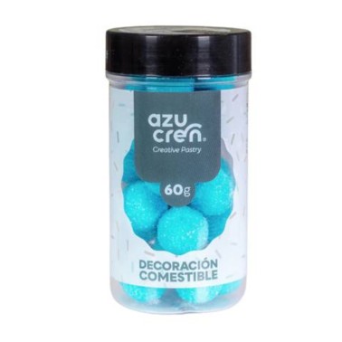 Maxi perle di zucchero glitterate turchesi 60g