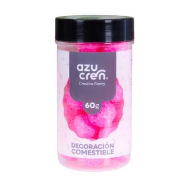 Maxi perle di zucchero glitterate fucsia 60g