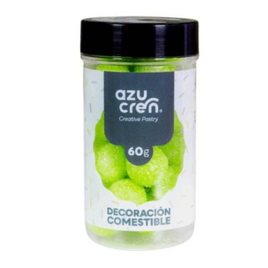 Maxi perle di zucchero glitterate verdi 60g