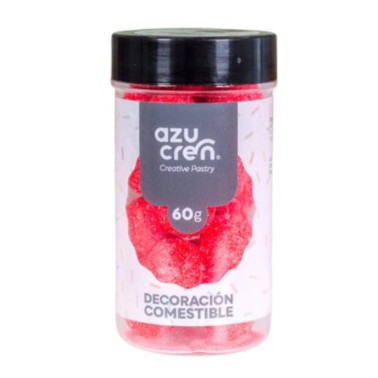 Maxi perle di zucchero glitterate rosse 60g
