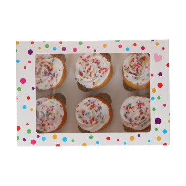 Set 3 boxes for 6 cupcakes confetti