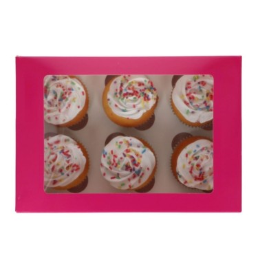 Set 3 scatole per 6 cupcakes Rosa