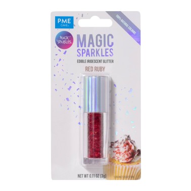 Glitter edibili Magic sparkles Rosso Rubino 3g PME 