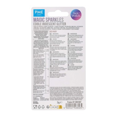 Glitter edibili Magic sparkles Rosso Rubino 3g PME 