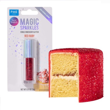 Glitter edibili Magic sparkles Rosso Rubino 3g PME 