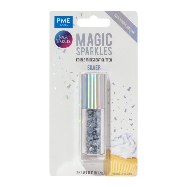 Scintillant magique comestible paillettes argent-argent 3g PME 