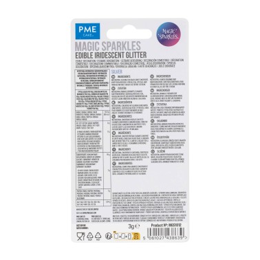 Glitter edibili Magic sparkles Silver-Argento 3g PME 