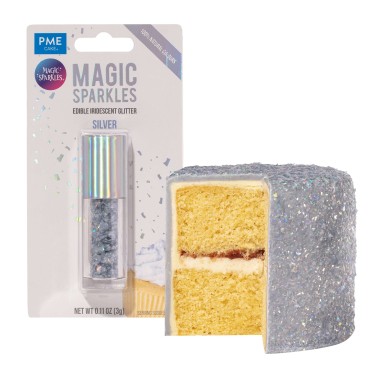 Glitter edibili Magic sparkles Silver-Argento 3g PME 