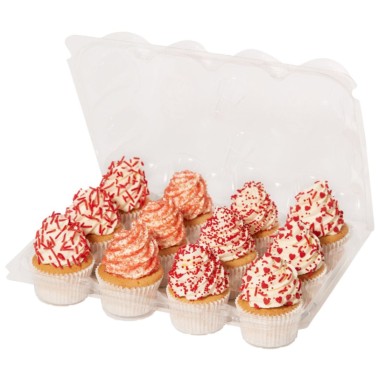3 transparent containers for cupcake 12 cavities